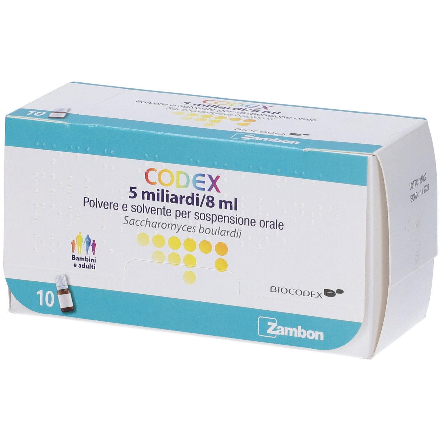 Codex 5 miliardi/8 ml polvere e solvente per sospensione orale 10x8 Po
