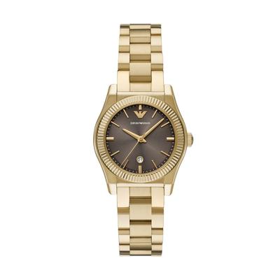 Quarzuhr EMPORIO ARMANI, gelbgoldfarben, braun, Armbanduhren, Damen, Armbanduhr, Damenuhr, Edelstahlarmband, analog, Tag Image