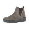 Chelseaboots GABOR "DAVOS", Damen, Gr. 44, grau (taupe), Veloursleder, Elastischer Einsatz, unifarben, Basic, Schuhe, Keilboots, Ankleboots in Komfortweite H (= sehr weit)