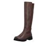Stiefel REMONTE, Damen, Gr. 43, Varioschaft, braun, Leder, Lederimitat, Elastischer Einsatz, unifarben, klassisch, Schuhe, Langschaftstiefel, Stretchstiefel, mit herausnehmbarer Einlage