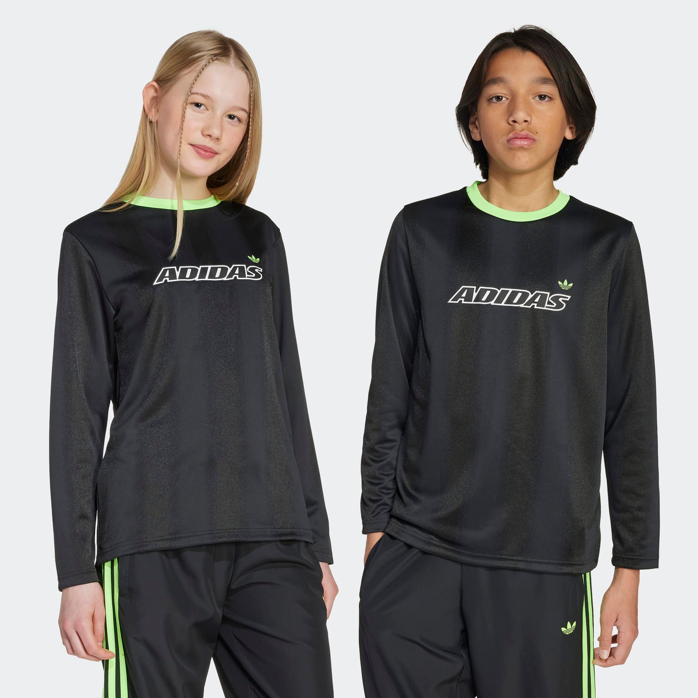 Langarmshirt ADIDAS ORIGINALS "LS TEE", Kinder, Gr. 170, grün (schwarz, signal grün), Obermaterial: 100% Polyester, Shirts Image