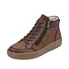 Plateausneaker REMONTE, Damen, Gr. 42, braun (braun used), Leder, Lederimitat, unifarben, casual, Schuhe, Winterstiefelette, Casual Boots mit wasserabweisender TEX-Membran