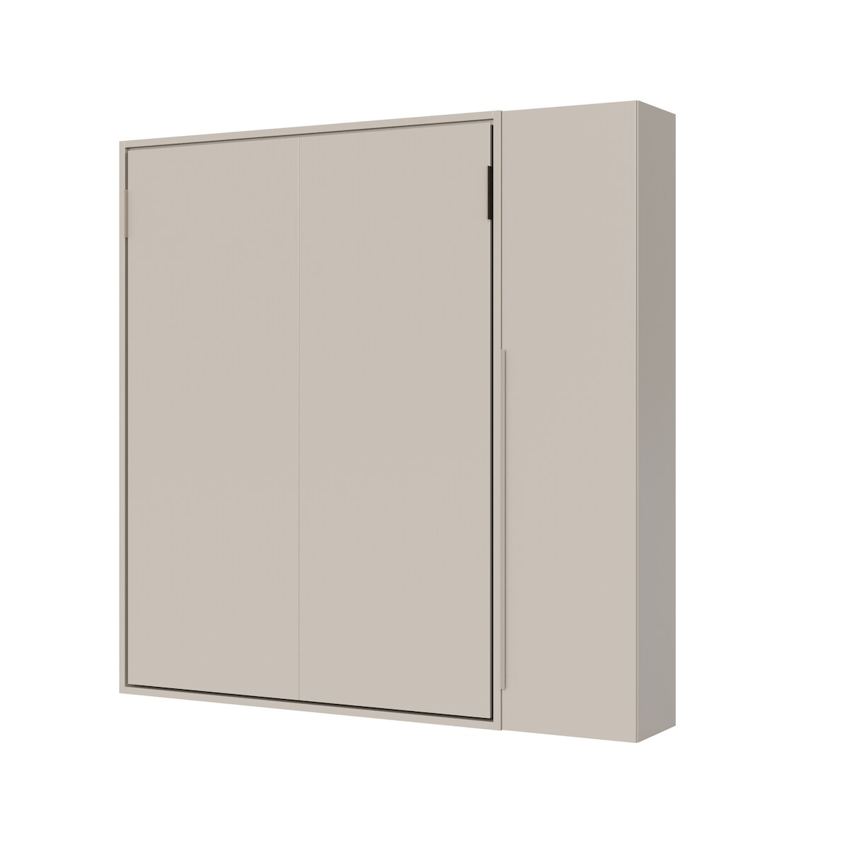 Itamoby - Vertikales französisches Klappbett Versia Sofà 140 mit 1-türigem Kleiderschrank rechts in Argilla Image