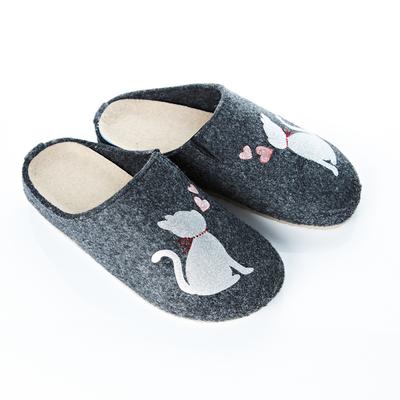 Filz-Pantoffel "Katze" schwarz Image