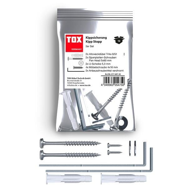 TOX Möbel-Kippsicherung-Set »Kipp Stopp« 12-teilig Image