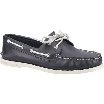 Sperry Authentische 2-Augen-Leder-Herren-Bootsschuhe in Marineblau Image
