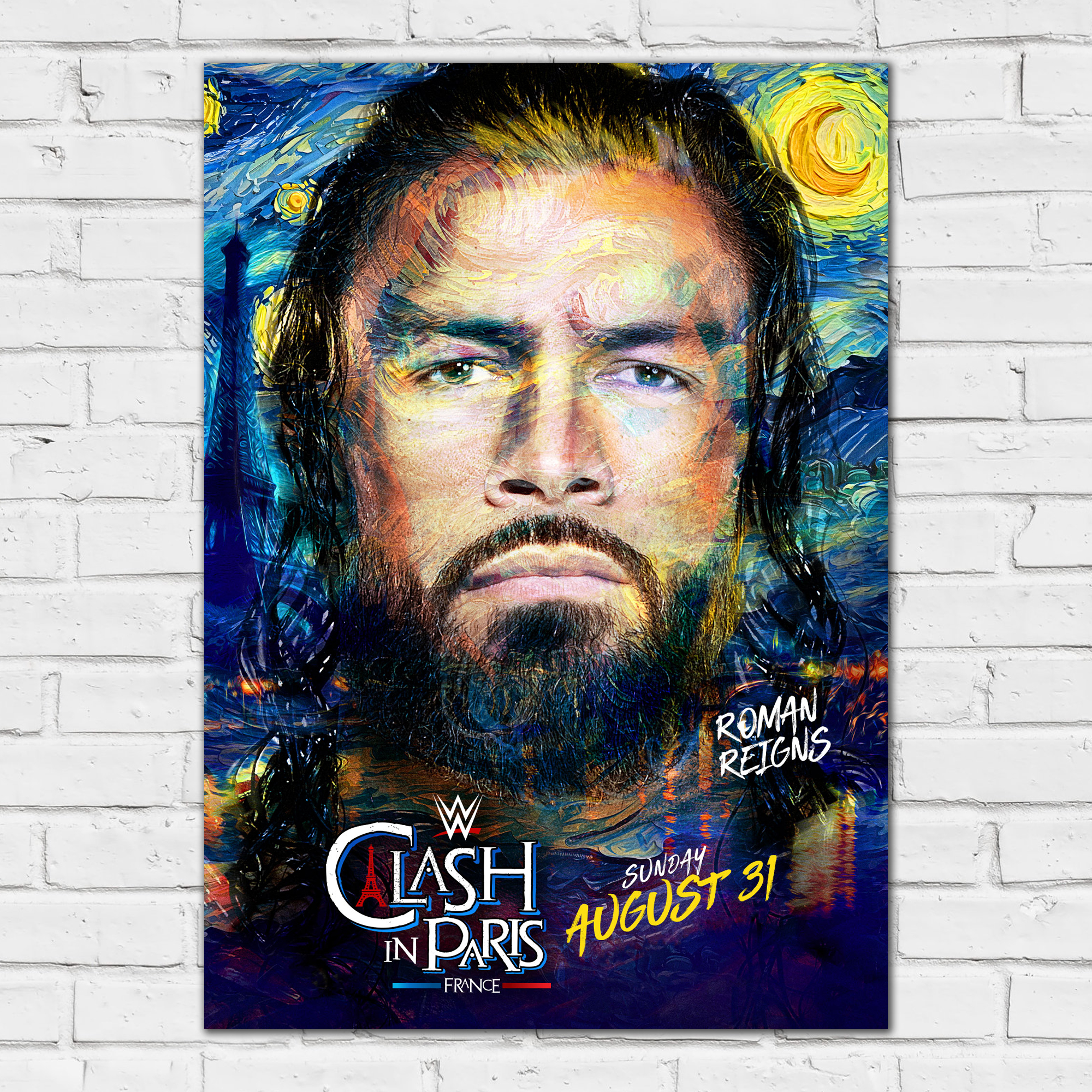 WWE Clash in Paris Roman Reigns Poster - Ungerahmt A2 Image