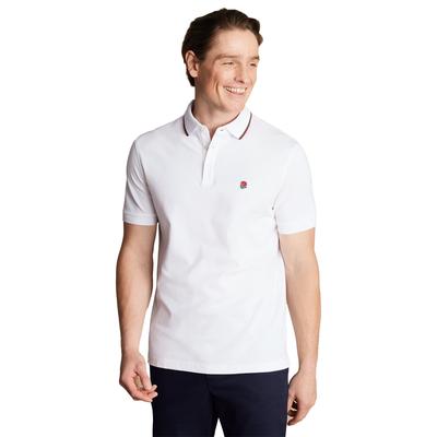 England Rugby Charles Tyrwhitt Poloshirt mit Streifen – Weiß Image