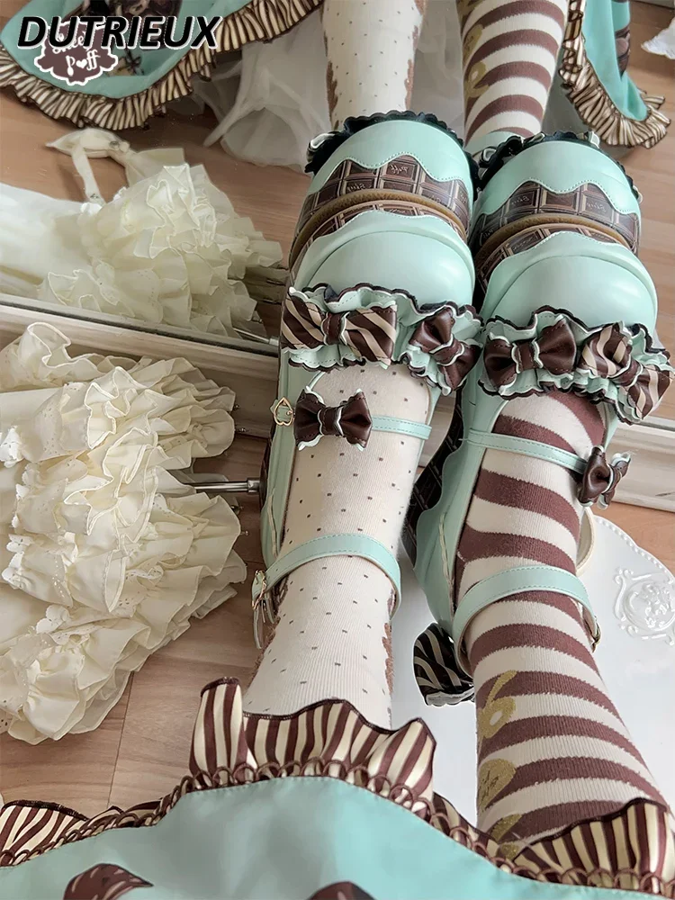 2025 New High Heels Mary Jane Pumps for Ladies Lolita Style Platform Women's Shoes Saweet Cute Elegant Casual Fashion