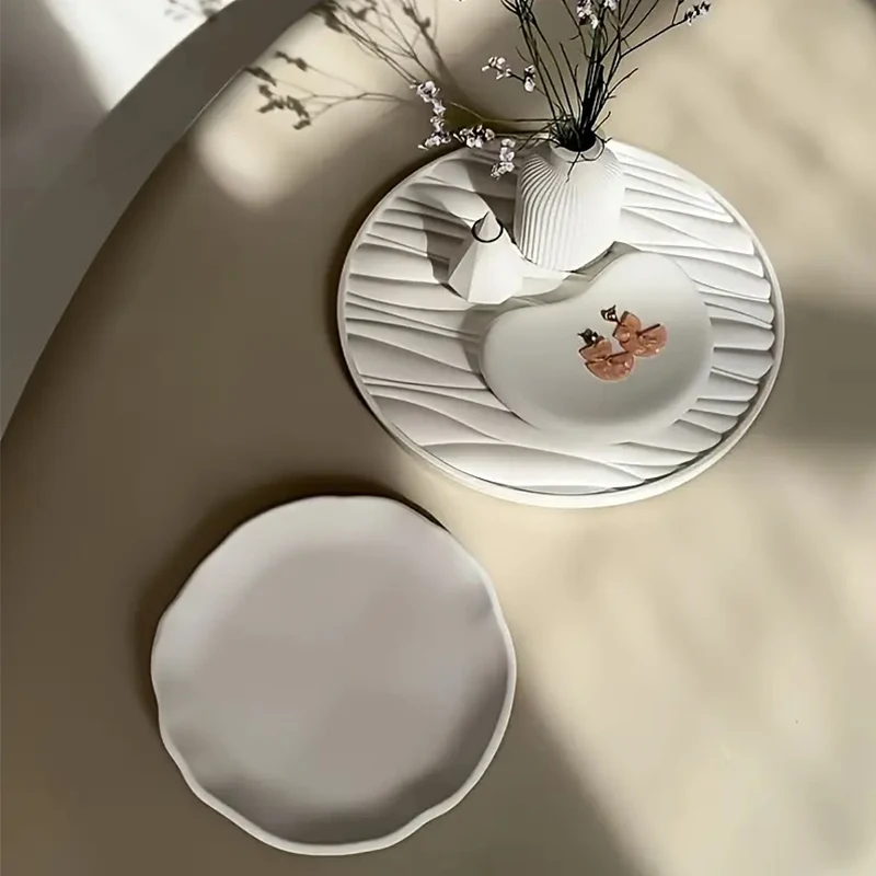 Große runde Tablett Silikonform Oval Zement Gips Tablett Formen Epoxidharz Schmuck Display Tablett Form DIY Home Dekoration Herstellung Image