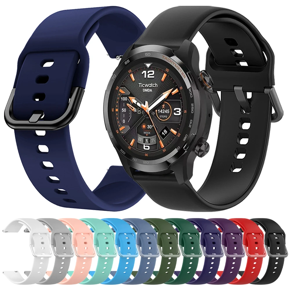 22mm 20mm Silikon Handgelenk Strap Für TicWatch Pro 2020/2021 GTW GTX GTH 2 Armband TicWatch Pro 3 Ultra GPS/LTE E3 E2 E 2 S2 Bands Image