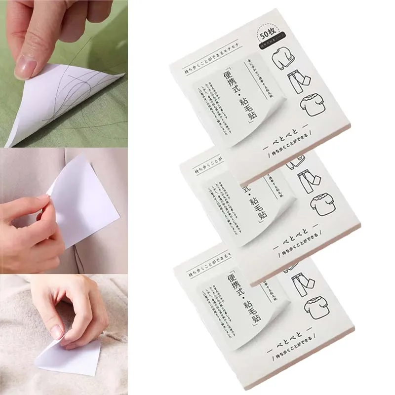 50–500 Stück tragbare Tierhaarentferner-Aufkleber, Mini-Fusselrolle für Kleidung, Möbel, Autositz, wiederverwendbare Fuzz-Kehrmaschine Image