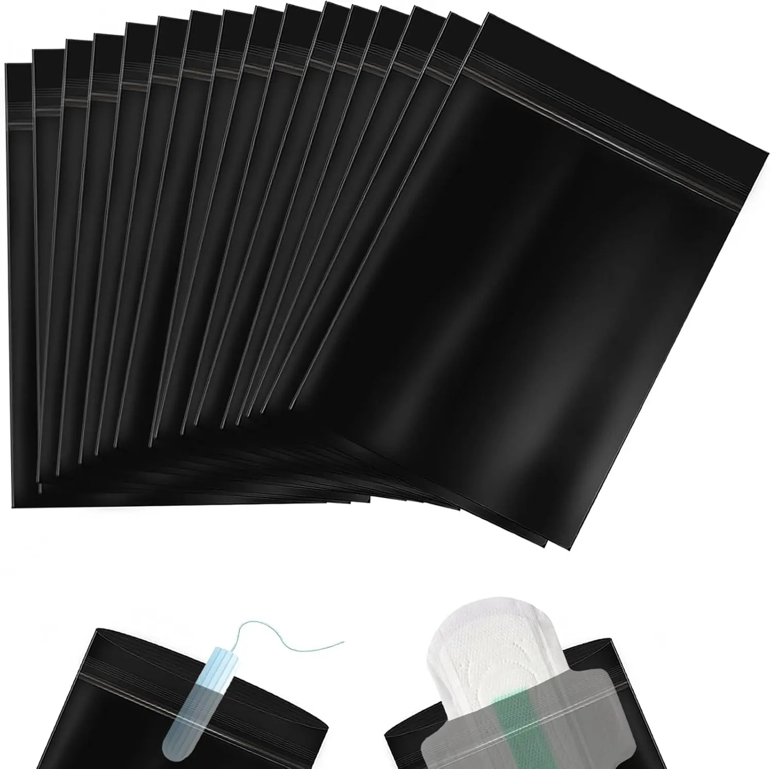 Damenbinden-Entsorgungsbeutel, 100/200 Stück, Tampon-Entsorgungsbeutel für Frauen, versiegelt, undurchsichtig, Damenhygiene-Entsorgungsbeutel für die Privatsphäre Image