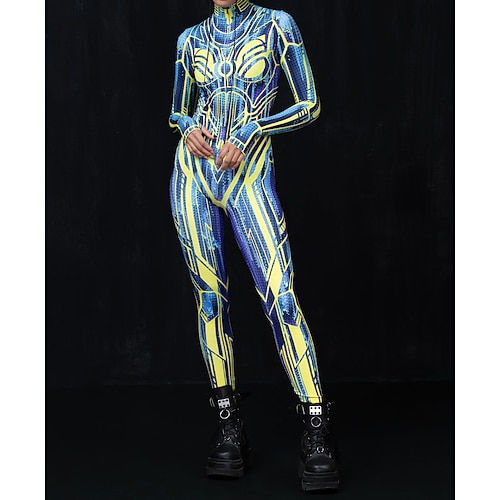 Gemusterte Zentai-Anzüge Cosplay Kostüm Bodysuit Drucken Karnevalskostüm Ganzkörperanzug Herren Damen Jungen Sexy Kostüm Halloween Kostüm für Leistung Party Maskerade Kinder Erwachsene