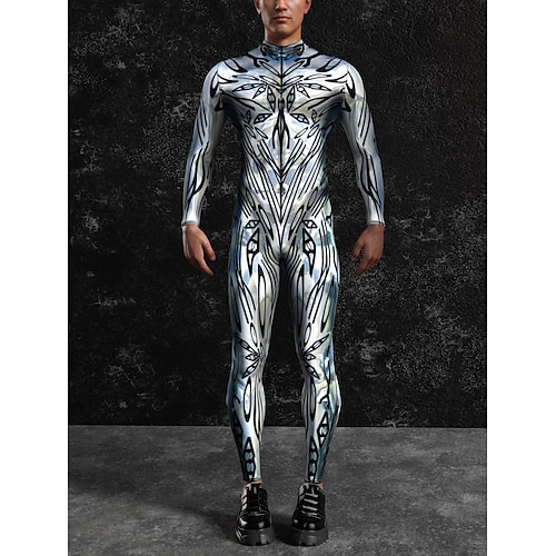 Gemusterte Zentai-Anzüge Cosplay Kostüm Bodysuit Drucken Karnevalskostüm Ganzkörperanzug Herren Damen Sexy Kostüm Halloween Kostüm für Leistung Party Maskerade Erwachsene