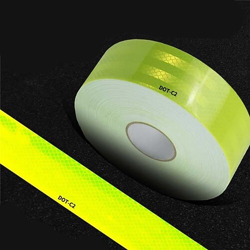 Gut sichtbares Dot-C2-Reflektorband – 1 Stück, robuster, wasserdichter Sicherheitswarnaufkleber für Nachtsichtbarkeit und Gefahrenwarnung, ideal für Anhänger, LKW, Fahrräder und den Außenbereich Image