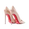 Große Größe 43 12 cm Stiletto-Absatz, rotes Netz, lackiertes Leder, hochhackige Schuhe für Damen, nacktes Rosa, sexy, spitze Zehen-Einzelschuhe