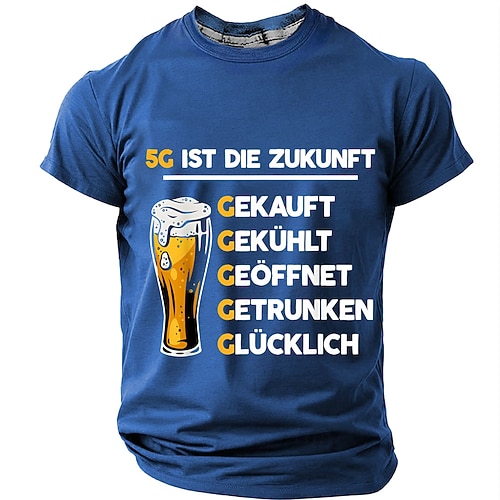 Herren T-Shirt mit kurzem Ärmel - Lustiges deutsches Bier '5G ist die Zukunft' Wortspiel für Hobbys Lifestyle Image