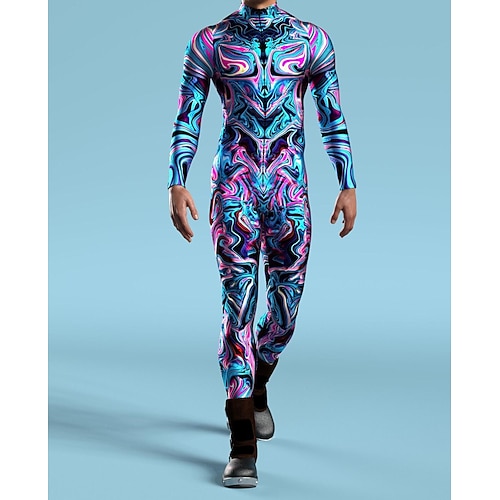 Gemusterte Zentai-Anzüge Cosplay Kostüm Bodysuit Drucken Karnevalskostüm Ganzkörperanzug Herren Damen Sexy Kostüm Halloween Kostüm für Leistung Party Maskerade Erwachsene Image