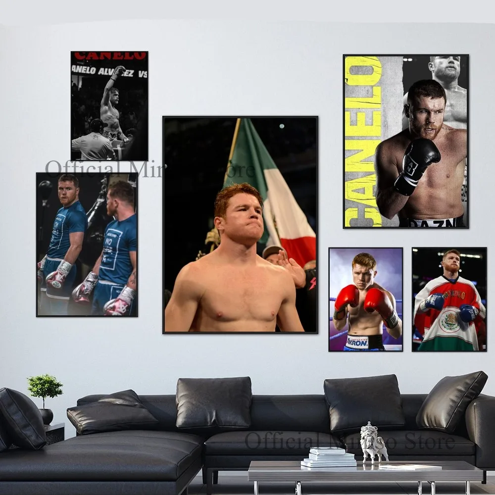 1pc c-canelo alvarez plakat selbst klebendes kunst plakat wasserdichter papier aufkleber kaffeehaus bar zimmer wand dekor Image