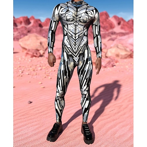 Gemusterte Zentai-Anzüge Cosplay Kostüm Bodysuit Drucken Karnevalskostüm Ganzkörperanzug Herren Damen Sexy Kostüm Halloween Kostüm für Leistung Party Maskerade Erwachsene Image
