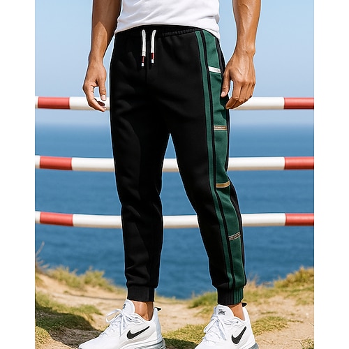 Herren Sport-Jogginghose Trainingshose Kordelzug Hohe Taille Unterteile Fitnessstudio Athleisure Trainieren Frühling Herbst Baumwolle Atmungsaktiv Training Joggen Laufen Sportbekleidung Sportkleidung Image