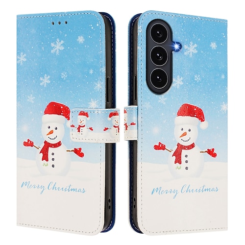 Handy Hülle Handyhüllen Für iPhone 17 Pro Max 17 Air 16 15 14 Pro Max Plus 16e 13 Mini Rückseite Mit Handgelenkschlaufe Ständer Kartenfach Weihnachten TPU PU-Leder Image