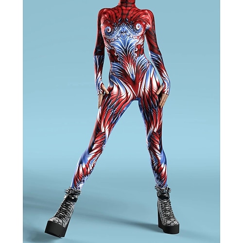 Gemusterte Zentai-Anzüge Cosplay Kostüm Bodysuit Drucken Karnevalskostüm Ganzkörperanzug Herren Damen Jungen Sexy Kostüm Halloween Kostüm für Leistung Party Maskerade Kinder Erwachsene Image