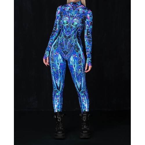Gemusterte Zentai-Anzüge Cosplay Kostüm Bodysuit Drucken Karnevalskostüm Ganzkörperanzug Herren Damen Jungen Sexy Kostüm Halloween Kostüm für Leistung Party Maskerade Kinder Erwachsene Image
