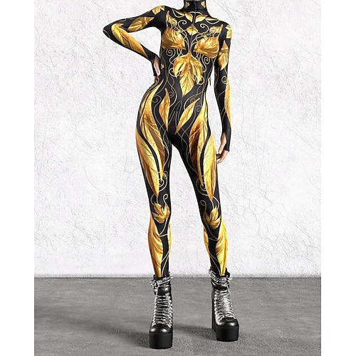 Gemusterte Zentai-Anzüge Cosplay Kostüm Bodysuit Drucken Karnevalskostüm Ganzkörperanzug Herren Damen Sexy Kostüm Halloween Kostüm für Leistung Party Maskerade Erwachsene Image