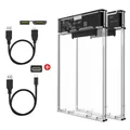Custodia per HDD trasparente Custodia per HDD SSD da 2,5 pollici SATA a USB 3.0 Tipo-C 3.1 Adattatore Scatola per disco rigido esterno portatile Senza attrezzi