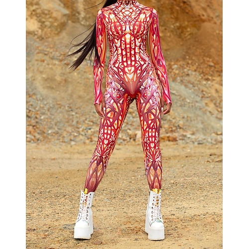 Gemusterte Zentai-Anzüge Cosplay Kostüm Bodysuit Drucken Karnevalskostüm Ganzkörperanzug Herren Damen Sexy Kostüm Halloween Kostüm für Leistung Party Maskerade Erwachsene