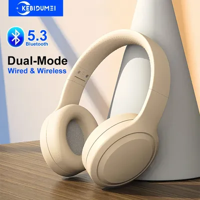 Bluetooth 5.3 Headphones & 3.5mm Wired Gaming Headsets Foldable Over the Ear Wireless Earphones TF/AUX Music Player For Xiaomi