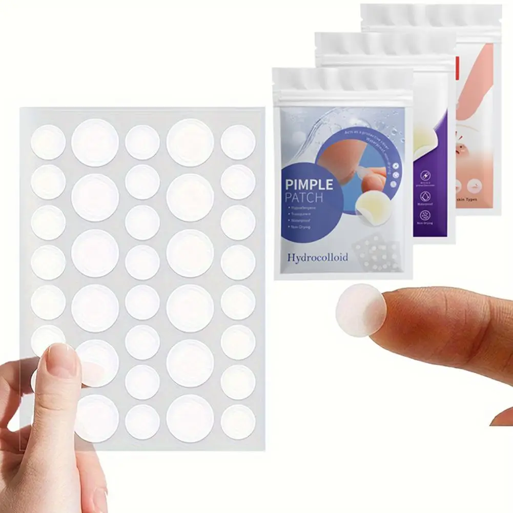 Rundes Akne-Pickelpflaster (360/400 Stück), unsichtbares Hydrokolloid-Aknepflaster mit Teebaumöl, Akne-Flecken, Zits-Pflaster, Hautpflege Image