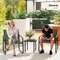 Ensemble de bistro de jardin 3 pièces, mobilier de jardin d'extérieur pour 2 personnes avec 2 chaises en maille et table basse en verre trempé, mobilier de jardin
