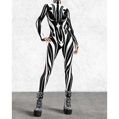 Gemusterte Zentai-Anzüge Cosplay Kostüm Bodysuit Drucken Karnevalskostüm Ganzkörperanzug Herren Damen Sexy Kostüm Halloween Kostüm für Leistung Party Maskerade Erwachsene Image