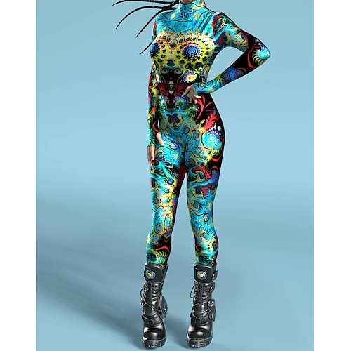 Gemusterte Zentai-Anzüge Cosplay Kostüm Bodysuit Drucken Karnevalskostüm Ganzkörperanzug Herren Damen Jungen Sexy Kostüm Halloween Kostüm für Leistung Party Maskerade Kinder Erwachsene Image