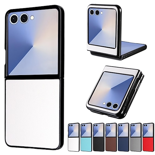 Handy Hülle Handyhüllen Für Samsung Galaxy Z Flip 7 Z Flip 7 FE Z Flip 6 Z Flip 5 Rückseite Stoßfest Retro TPU PU-Leder Image