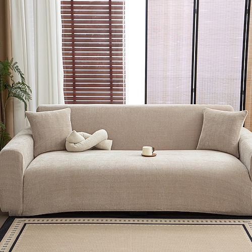 1 Stück Chenille-Sofabezug mit Fischgrätenmuster, modischer und luxuriöser Couch-Schonbezug, dekorativer Möbelschutz, rutschfest, staubdicht, kratzfest, geeignet für alle Jahreszeiten im Wohnzimmer, Schlafzimmer Image