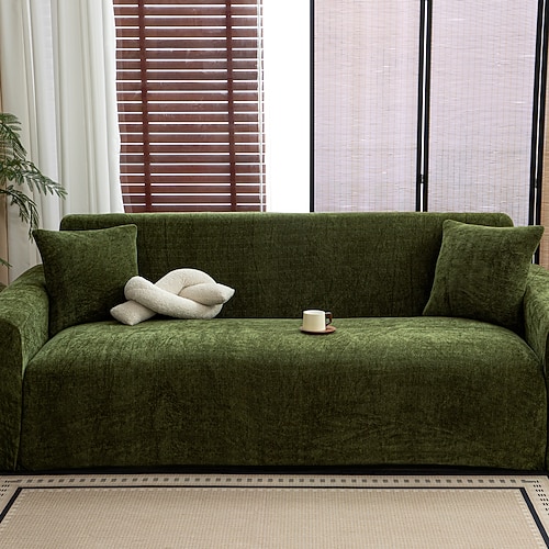 1 Stück Chenille-Sofabezug mit Fischgrätenmuster, modischer und luxuriöser Couch-Schonbezug, dekorativer Möbelschutz, rutschfest, staubdicht, kratzfest, geeignet für alle Jahreszeiten im Wohnzimmer, Schlafzimmer Image