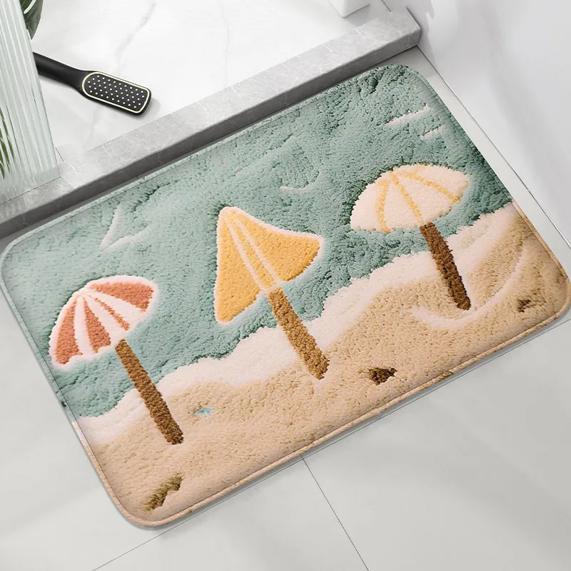 Rutschfeste Fußmatte mit Oktopus-Motiv, wasserabsorbierende Fußmatte für zu Hause, Duschraumteppich, maschinenwaschbar, weich und bequem Image
