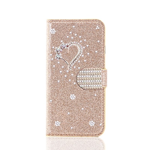 Handy Hülle Handyhüllen Für iPhone 17 Pro Max 17 Air 16 15 14 Pro Max Plus 16e 13 12 11 Pro Max Mini Brieftaschenhülle Flip-Cover Mit Ständer Bling Glitzer glänzend Strass PU-Leder Image