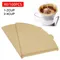 100Pcs Household Cafe Tools Brown Coffee Filter Paper Wood Pulp Pull-out Drip Hand-brewed Coffee V-Shape U-Shape Disposable