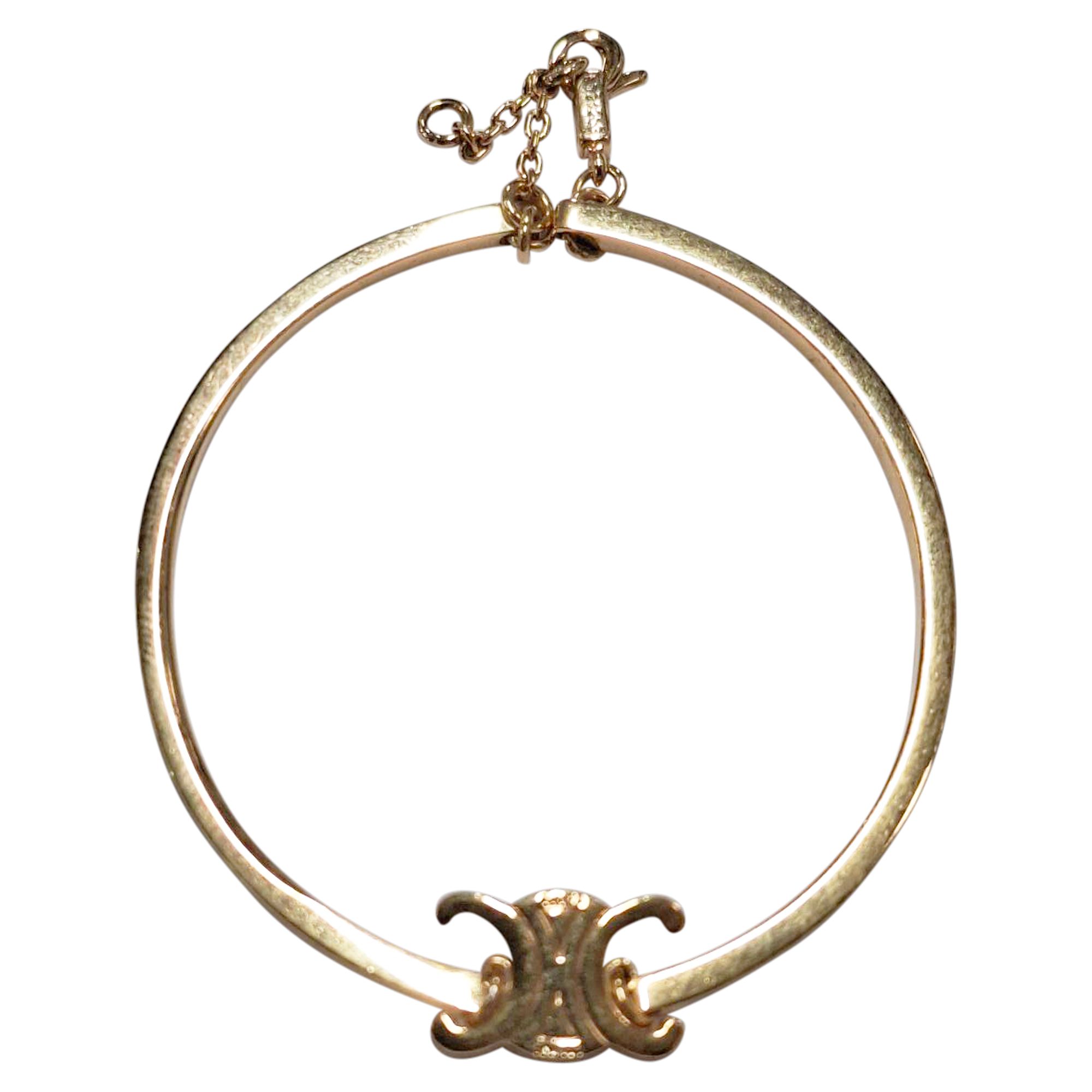 Celine Pre-owned Womens Triomphe Articulated Bracelet in Gold Metal - One Size | Celine Pre-owned Sale | Discount Designer Brands