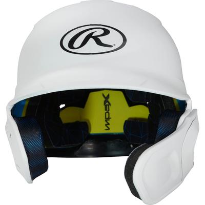 Rawlings Mach Matte Junior Baseball Batting Helmet with Adjustable Face Guard White