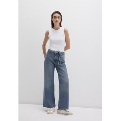 Weite Jeans MAVI "MALIBU W/Belt", Damen, Gr. 30, Länge 32, mid used 90's, 92% Baumwolle, 7% Polyester, 1% Elasthan, modisch, weit normal, Jeans, Loose Wide Leg Jeans
