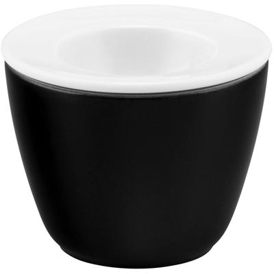 Eierbecher SELTMANN WEIDEN "Life Fashion, Snack and Egg, 2-teilig", glamorous schwarz, weiß, H:5,50cm Ø:6,80cm, Porzellan, Eierbecher, zwei Teile einzeln verwendbar Image