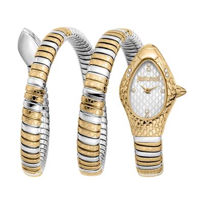Quarzuhr JUST CAVALLI TIME "Aurelia", silberfarben, goldfarben, silberfarben, Armbanduhren, Damen, Armbanduhr, Damenuhr, Edelstahlarmband, analog, Kristallsteine Image