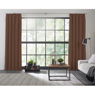 Vorhang WIRTH "Dim out", braun, B:142cm H:185cm, Polyester, Gardinen, nach Maß Image