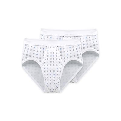 Slip SCHIESSER "Essentials", Herren, Gr. 7, 100, weiß, Feinripp, Obermaterial: 100% Baumwolle, körpernah, Unterhosen, mit Eingriff, Feinripp-Qualität, Softbund, kariert, Baumwolle Image